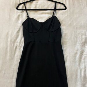 H&M Black Corset Body Con Midi Dress - never worn!!!